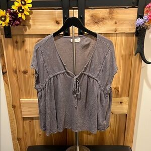 Lucky Brand Women's Short Sleeve Top in Grayish Purple